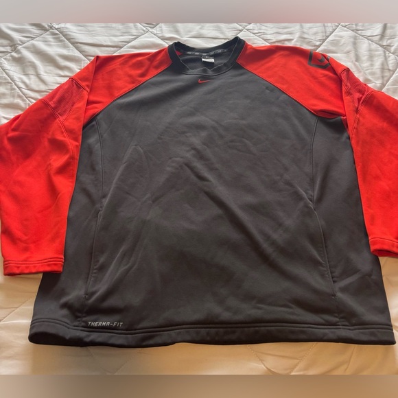 Y2K Nike Center Swoosh Therma-Fit Sweatshirt w/ Pockets Size XXL - Picture 1 of 7